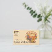 Sociale studies leraar Motto Visitekaartje (Staand voorkant)