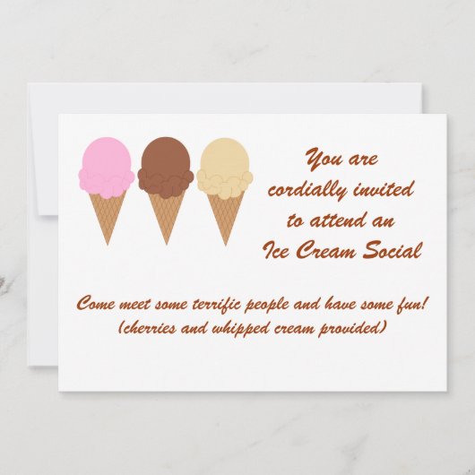 Sociale uitnodiging van Ice Cream (Voorkant)