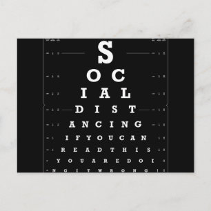 Sociale vervormende oogtest donkere versie briefkaart