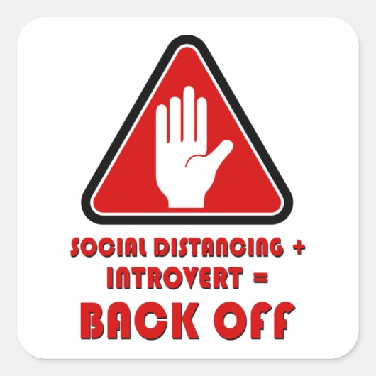 Sociale vervorming en introvert, uit vierkante sticker (Voorkant)