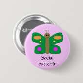 Sociale vlinderspeld ronde button 5,7 cm (Voorkant /achterkant)