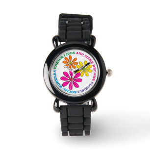 Sociale werker bekijkt Artsy Flowers Horloge