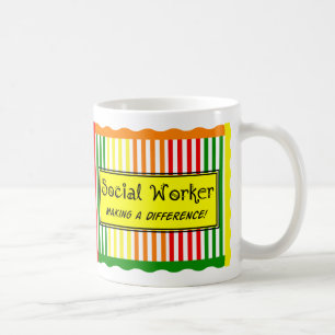Sociale werker Citrus Stripes Koffiemok