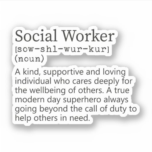 Sociale werker Definitie, sociale werker Gift Sticker (Voorkant)