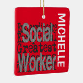 Sociale werker Extraordinaire CUSTOM Keramisch Ornament (Rechts)