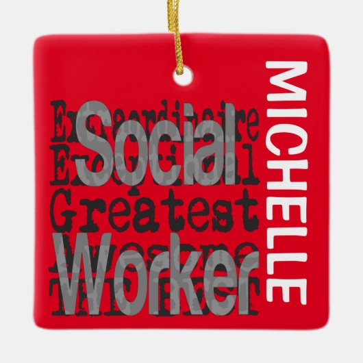 Sociale werker Extraordinaire CUSTOM Keramisch Ornament (Voorkant)