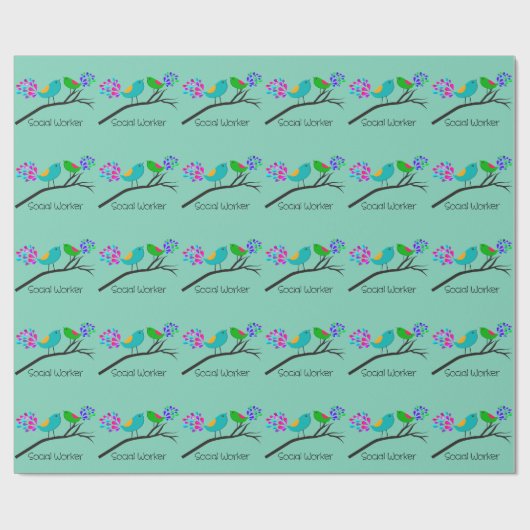 Sociale werker Gift Wrap vogels Cadeaupapier (Vlak)