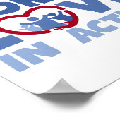 Sociale werker is liefde in actie grappig hart poster (Hoek)