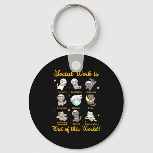 Sociale werker kat grappige spreuk katten meme soc sleutelhanger
