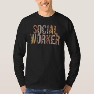 Sociale Werker Luipaard Waardering Voor Vrouwen Vo T-shirt