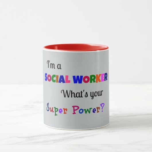 Sociale werker Super Power Mok (Midden)