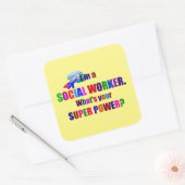 Sociale Werker Superheld Humor Vierkante Sticker (Envelop)