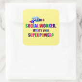 Sociale Werker Superheld Humor Vierkante Sticker (Tas)