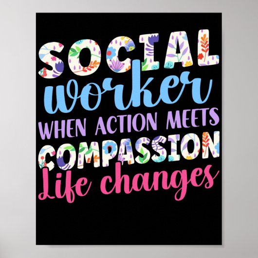 Sociale werker wanneer de actie plaatsvindt poster (Voorkant)