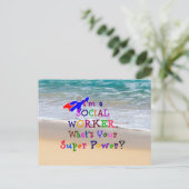 Sociale werknemer in de redding briefkaart (Staand voorkant)