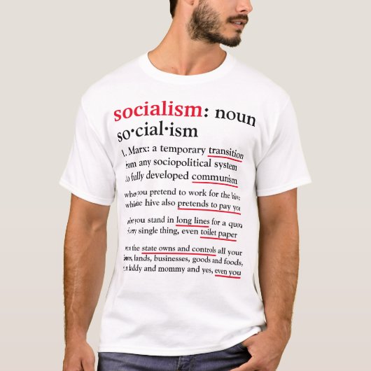 Socialisme gedefinieerd (licht) T-shirt (Voorkant)