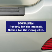 SOCIALISME: Twee klassen. Bumpersticker (Op auto)