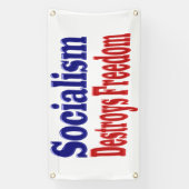 Socialisme vernietigt vrijheid spandoek (Verticaal)