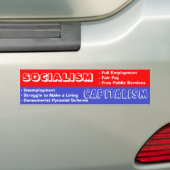 Socialisme versus kapitalisme Bumpersticker (Op auto)