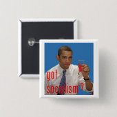 socialisme ? vierkante button 5,1 cm (Voorkant /achterkant)