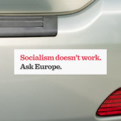 Socialisme werkt niet bumpersticker (Op auto)