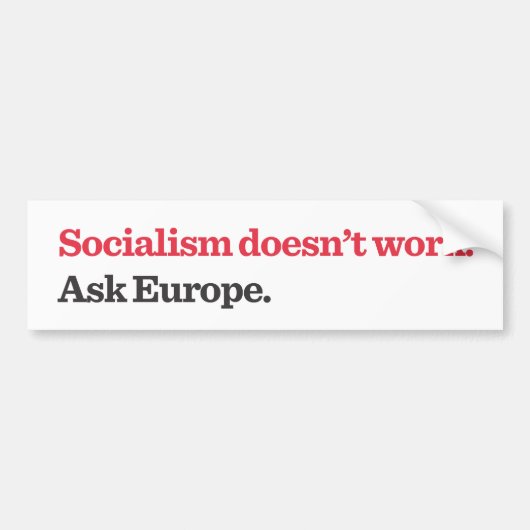Socialisme werkt niet bumpersticker (Voorkant)