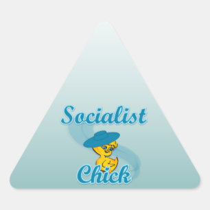 Socialist Chick #3 Driehoek Sticker