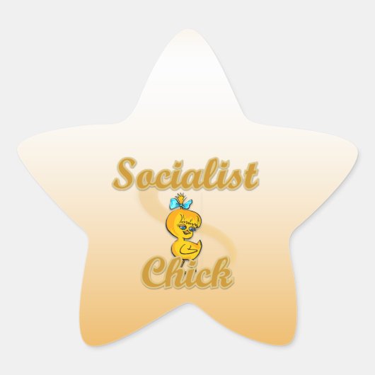 Socialist Chick Ster Sticker (Voorkant)