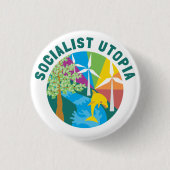 Socialistische Button Utopia (Voorkant)