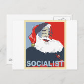 socialistische kerstman feestdagenkaart (Voorkant / Achterkant)