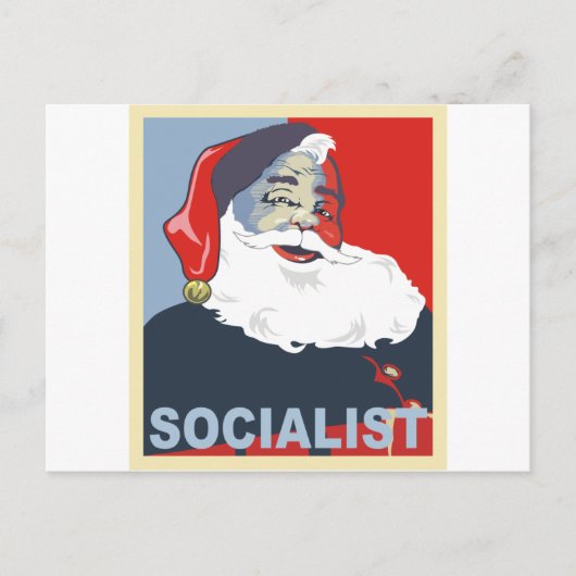 socialistische kerstman feestdagenkaart (Voorkant)