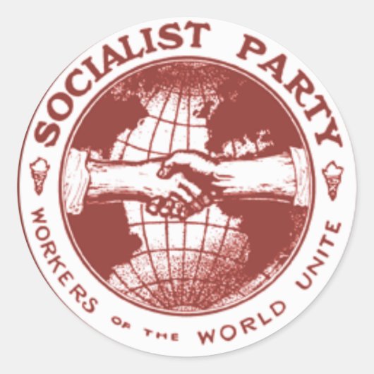 Socialistische Partij van Amerika Ronde Sticker (Voorkant)