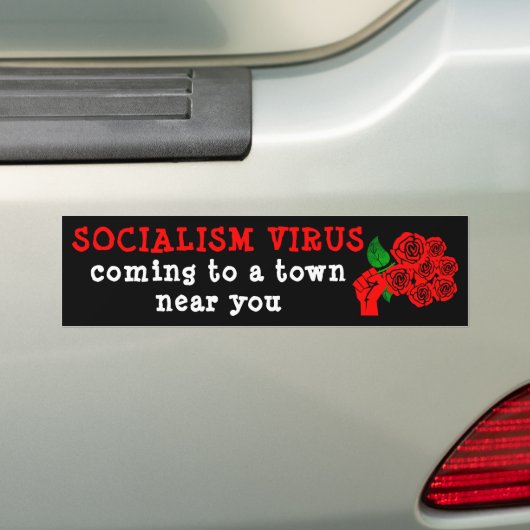 Socialistische virus bumpersticker (Op auto)
