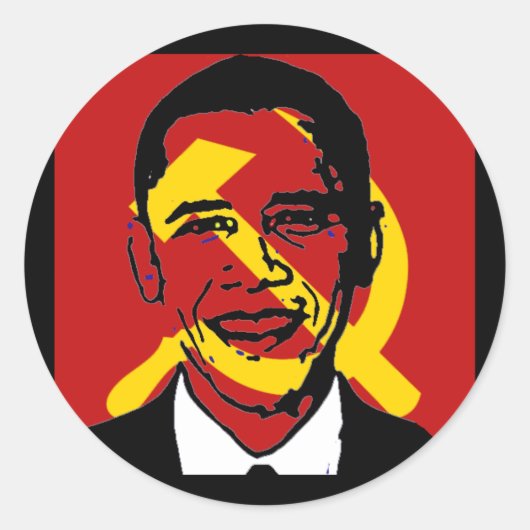 socialistobama ronde sticker (Voorkant)