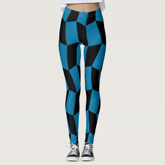 Socialite Blue Harlequin Pattern Leggings (Voorkant)