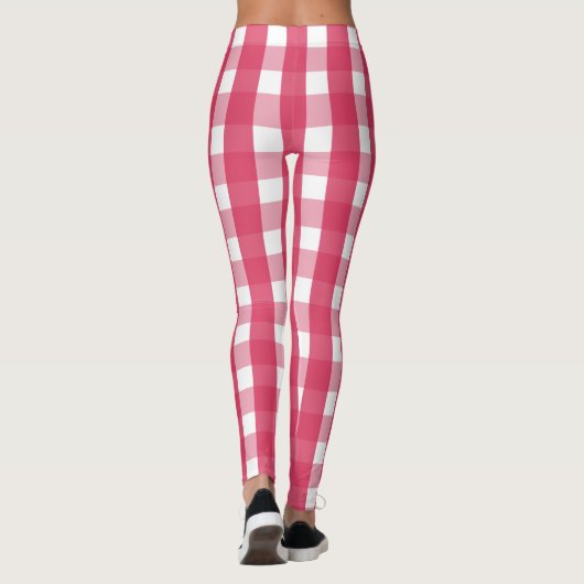 Socialite Pink Gingham Pattern Leggings (Achterkant)