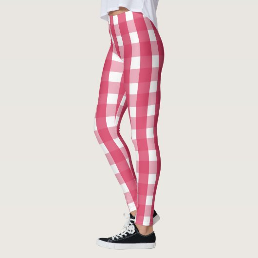 Socialite Pink Gingham Pattern Leggings (Links)