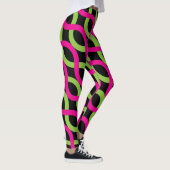 Socialite Pink Green Alternative Waves Pattern Leggings (Rechts)