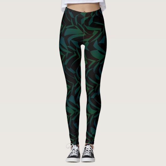 Socialite Wild Tropical Leaf Pattern Leggings (Voorkant)