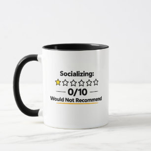 Socializen 0/10 Niet Aanbevolen Mok