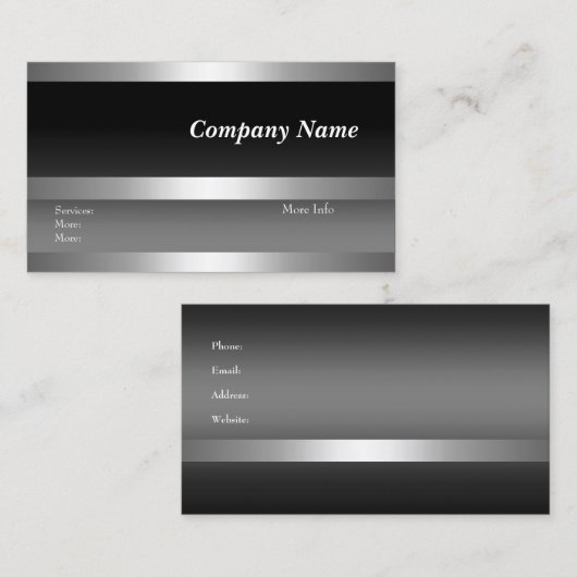 Société carte de visite Black Silver White (Devant / Derrière)