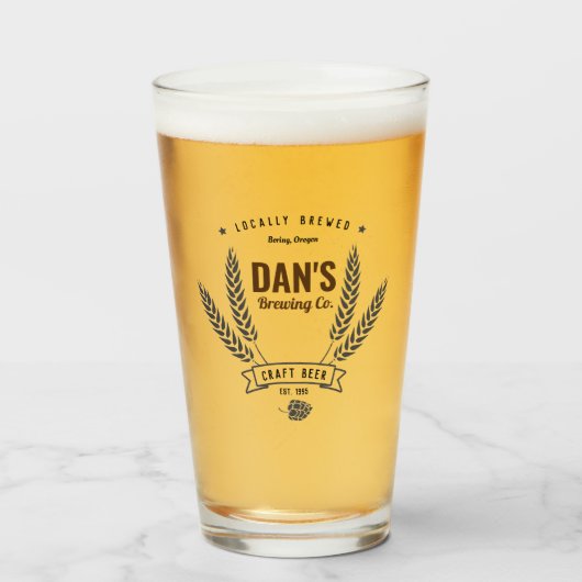 Société de brasserie personnalisée Verre de bière (Devant (rempli))