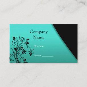 Société de Cartes de Visite Élégant Turquoise Noir