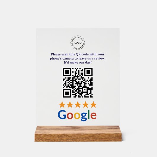 Société de code QR de critiques Google pour entrep (Recto)