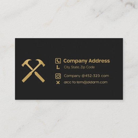 Société de construction | Carte de visite moderne (Dos)