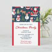 Société Noël fête Invitation cerf père Noël (Debout devant)