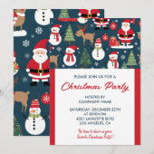 Société Noël fête Invitation cerf père Noël (Devant / Derrière)