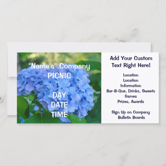 Société Pique-nique Cartes Invitations Annulation  (Devant)