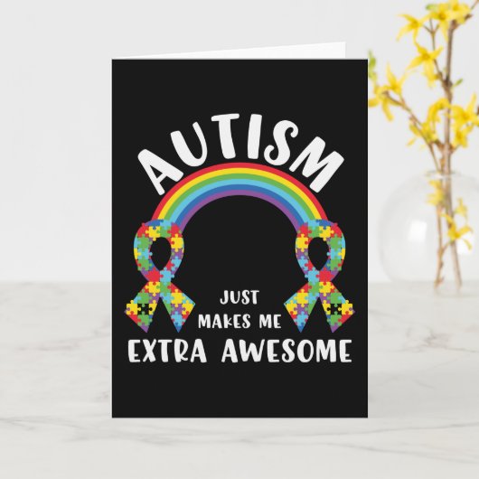 Society zegt dat ik autistisch ben - Autisme Shirt Kaart (Gele Bloem)