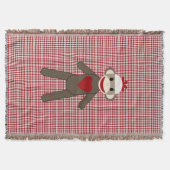 sock - aap geweven deken met rood patroon (Voorkant)